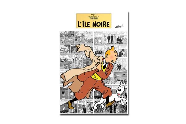 Chapa cómic Tintín "Isla Negra" viñetas