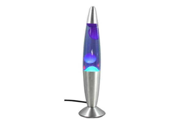 Lámpara de lava plata/azul cono